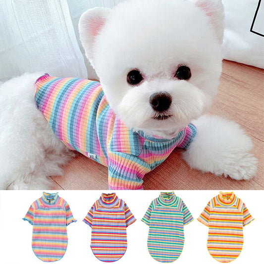 Color Stripes Puppy Vest Clothes - Paw Toebeans