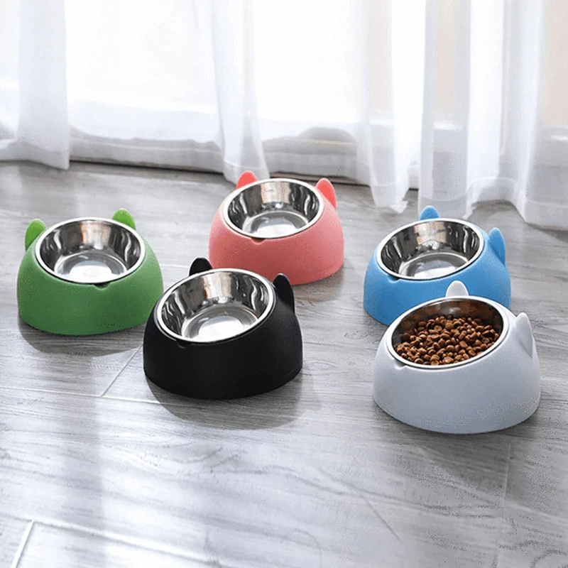 Raised Stainless Steel Cat & Dog Bowl - Paw Toebeans