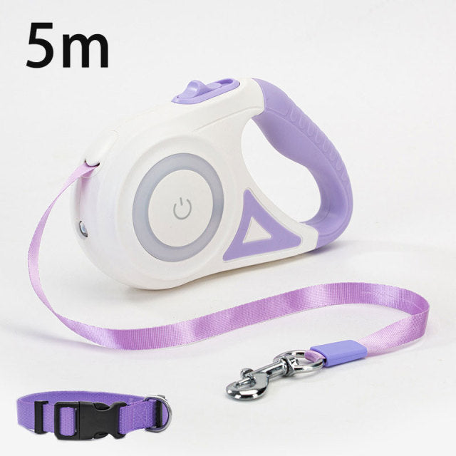 LED Retractable Dog Leash - Paw Toebeans