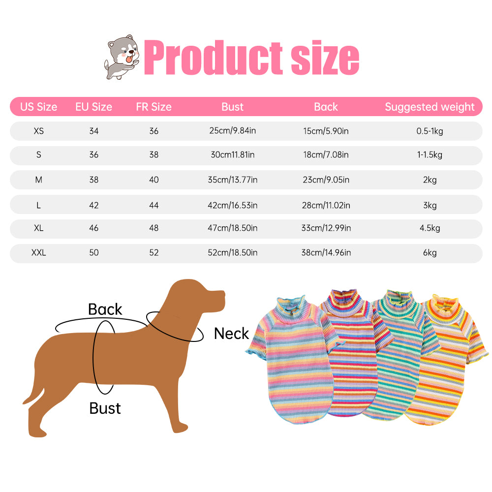 Color Stripes Puppy Vest Clothes - Paw Toebeans