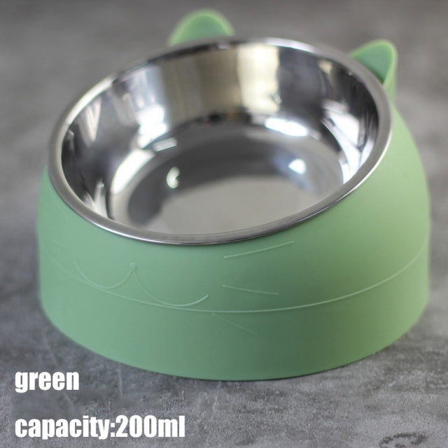 Raised Stainless Steel Cat & Dog Bowl - Paw Toebeans